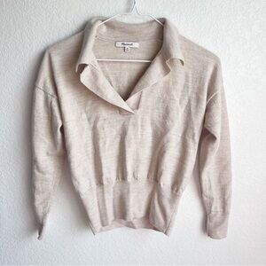 Madewell merino wool sweater crop tan size XS
